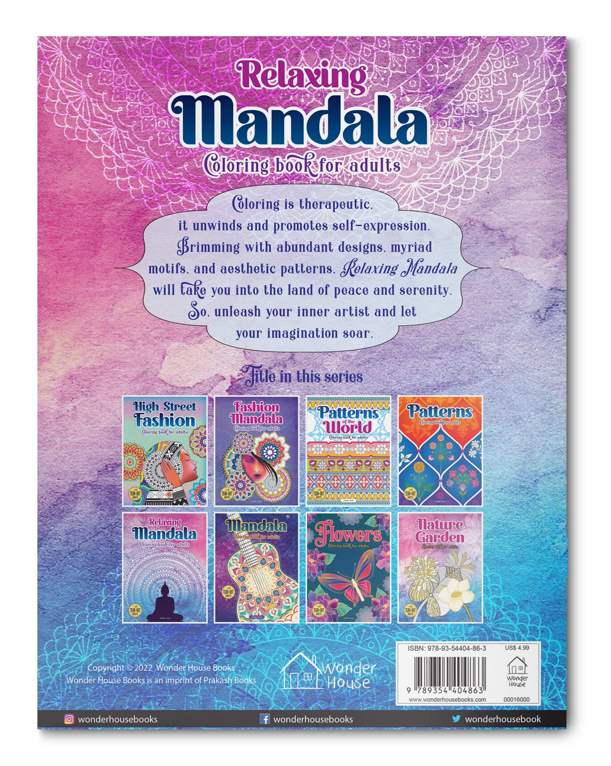 Relaxing Mandala: Coloring Book For Adults WoodArtSupply