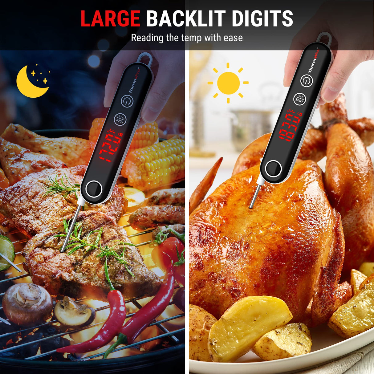 ThermoPro TP18 Ultra Fast Thermocouple Digital Instant Read Meat Thermometer for Grilling BBQ Smoker Kitchen Food Cooking Thermometer for Oil Deep Fry Candy Thermometer ThermoPro