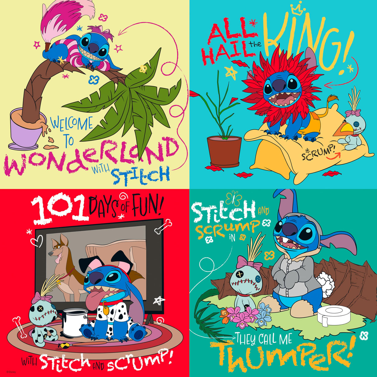 Ceaco - Disney's 100th Anniversary - Stitch Collage - 300 Oversized Piece Jigsaw Puzzle Ceaco