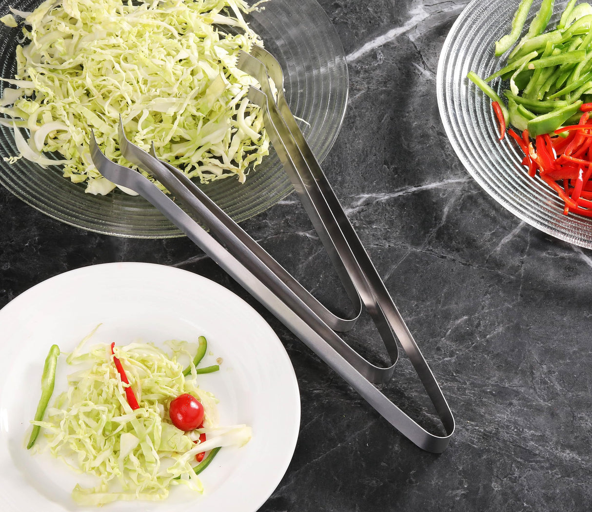 New Star Foodservice 42269 Restaurant-Grade Pom Tong, Stainless Steel, 6.5 inch, Set of 6, Silver New Star Foodservice