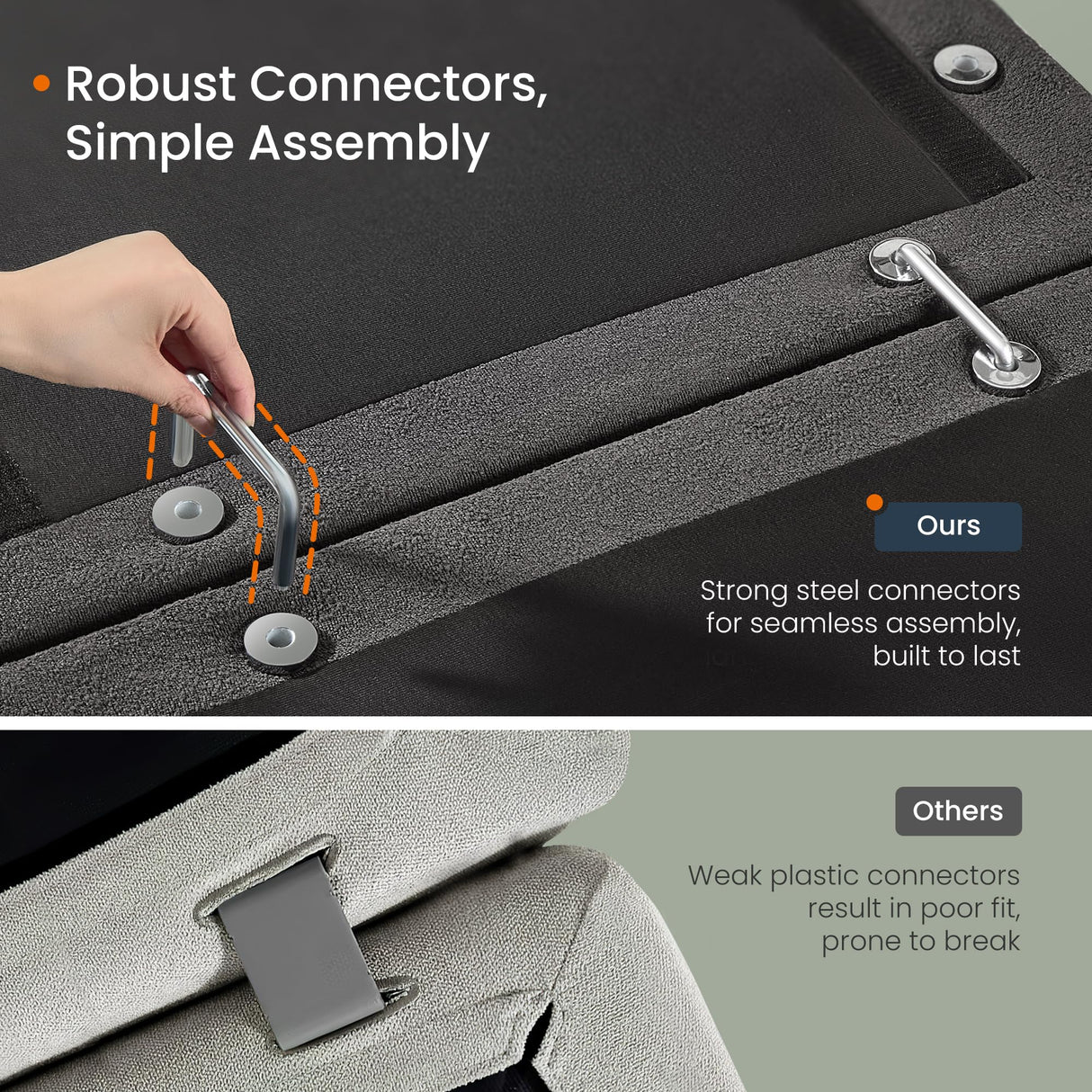 SONGMICS HOME Modular Sectional Sofa, Convertible 7-Seat U-Shaped Couch with Ottoman, Deep Seat, Sectional Couches for Living Room, Slate Gray ULCS065G01 SONGMICS HOME