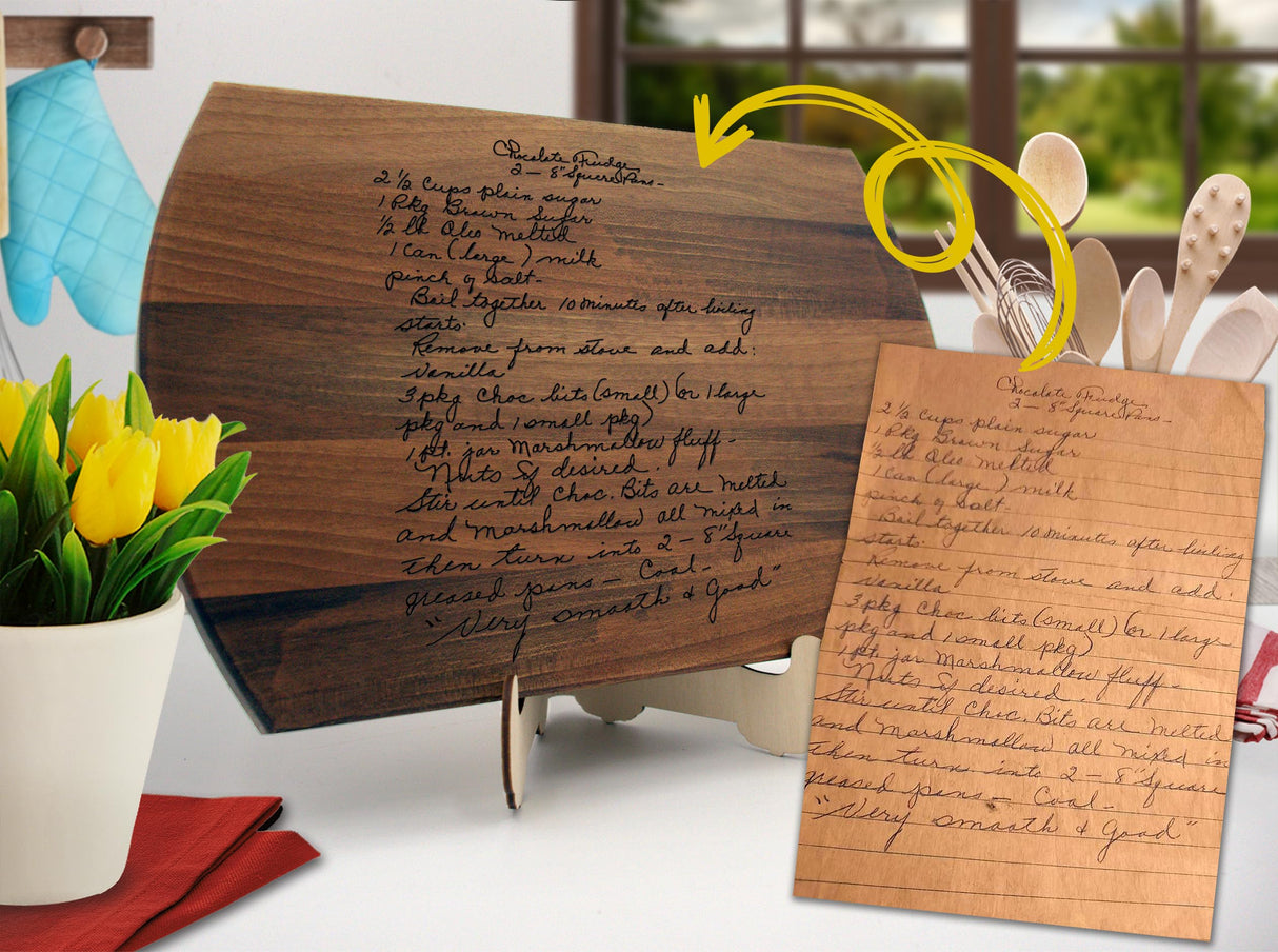 Robest's Gift Personalized Family Recipe Cutting Board - Mom And Grandma Handwritten Recipe Cutting Board, Personalized Cutting Boards Wood Engraved, Handmade Cutting Boards, Engraved Cutting Board Generic
