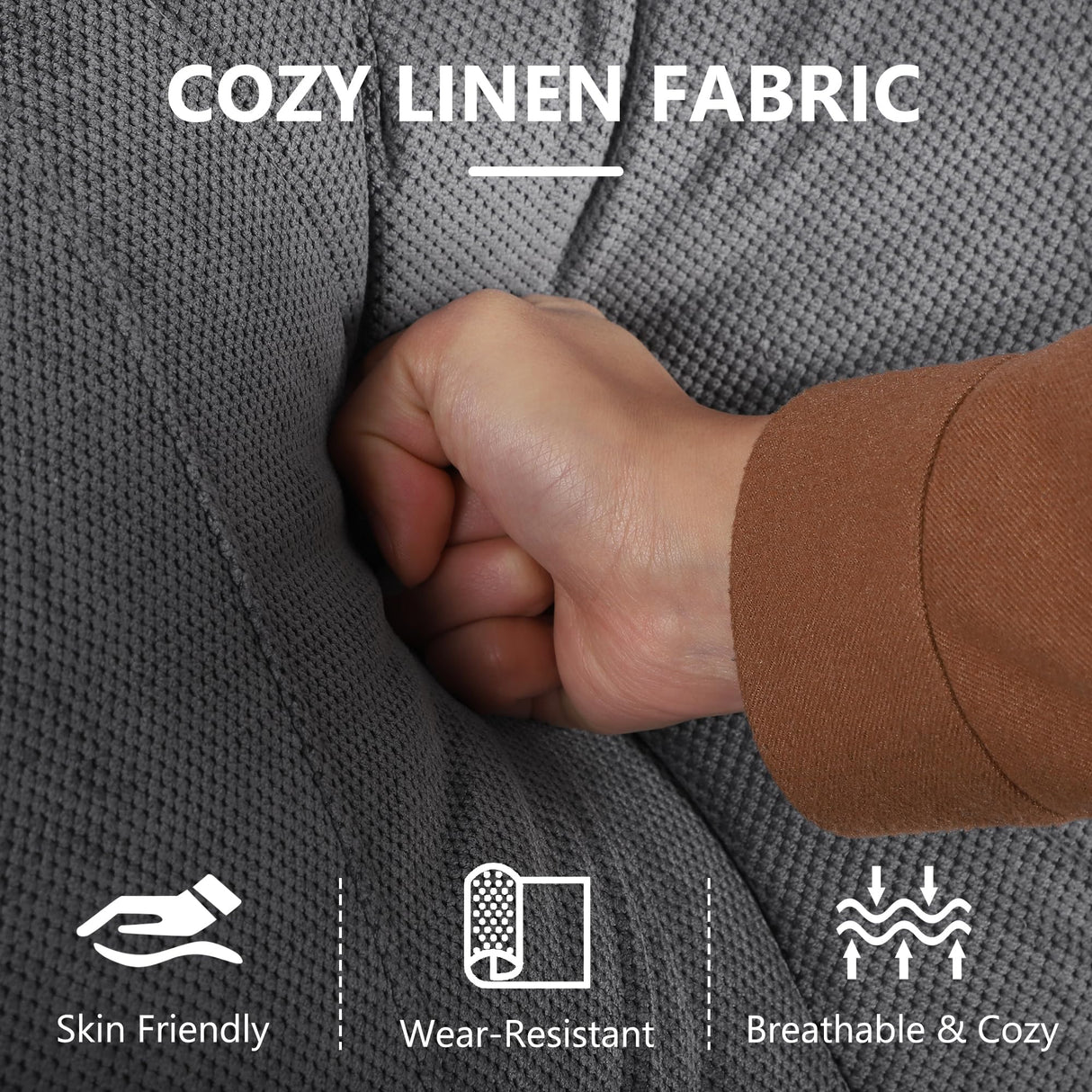 DRMBOOK Power Recliner Chair, Electric Wall Hugger Reclining Sofa with Massage & Heat, Overstuffed Movie Theater Seating with LED/USB Port/Cup Holders for Living Room (Linen Grey, 1 Chair) DRMBOOK