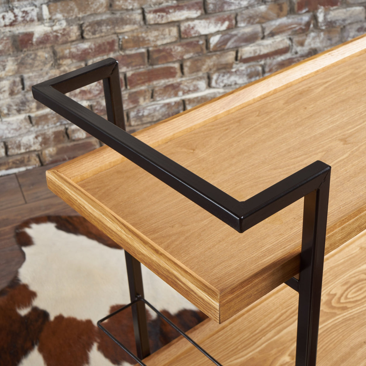 Christopher Knight Home Gerard Industrial Wooden Bar Cart, Natural Finish / Black Christopher Knight Home