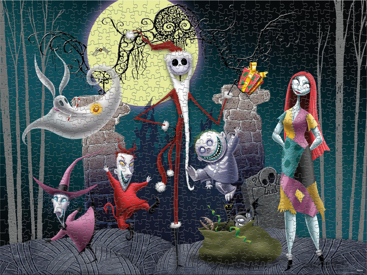 Ceaco - Disney - Tim Burton's Nightmare Before Christmas - Glow in The Dark - Festive Frolics - 750 Piece Jigsaw Puzzle Ceaco