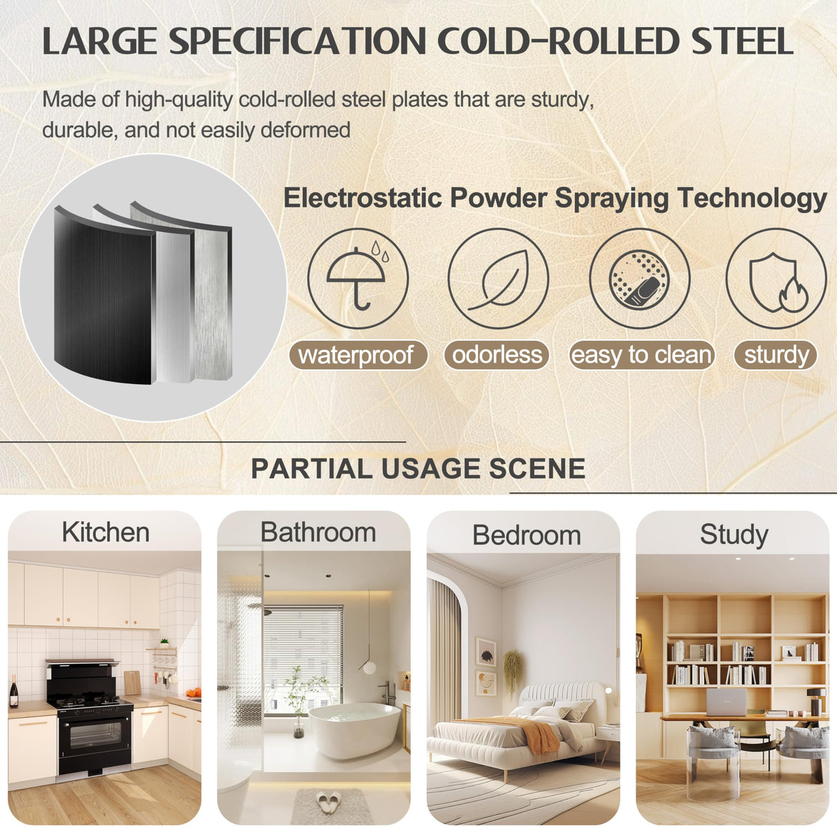 GAIOUS 75.2" Tall Storage Cabinet, Pantry Storage Cabinet with 2 Door and 5 Adjustable Shelves, Black Kitchen Food Storage Cabinet, Metal Utility Cabinet for Kitchen, Dinning Room, Laundry Room GAIOUS