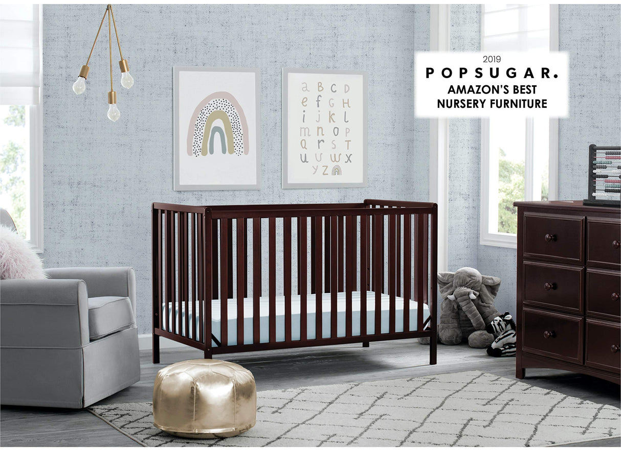 Delta Children Heartland 4-in-1 Convertible Crib - Greenguard Gold Certified, Dark Chocolate Delta Children