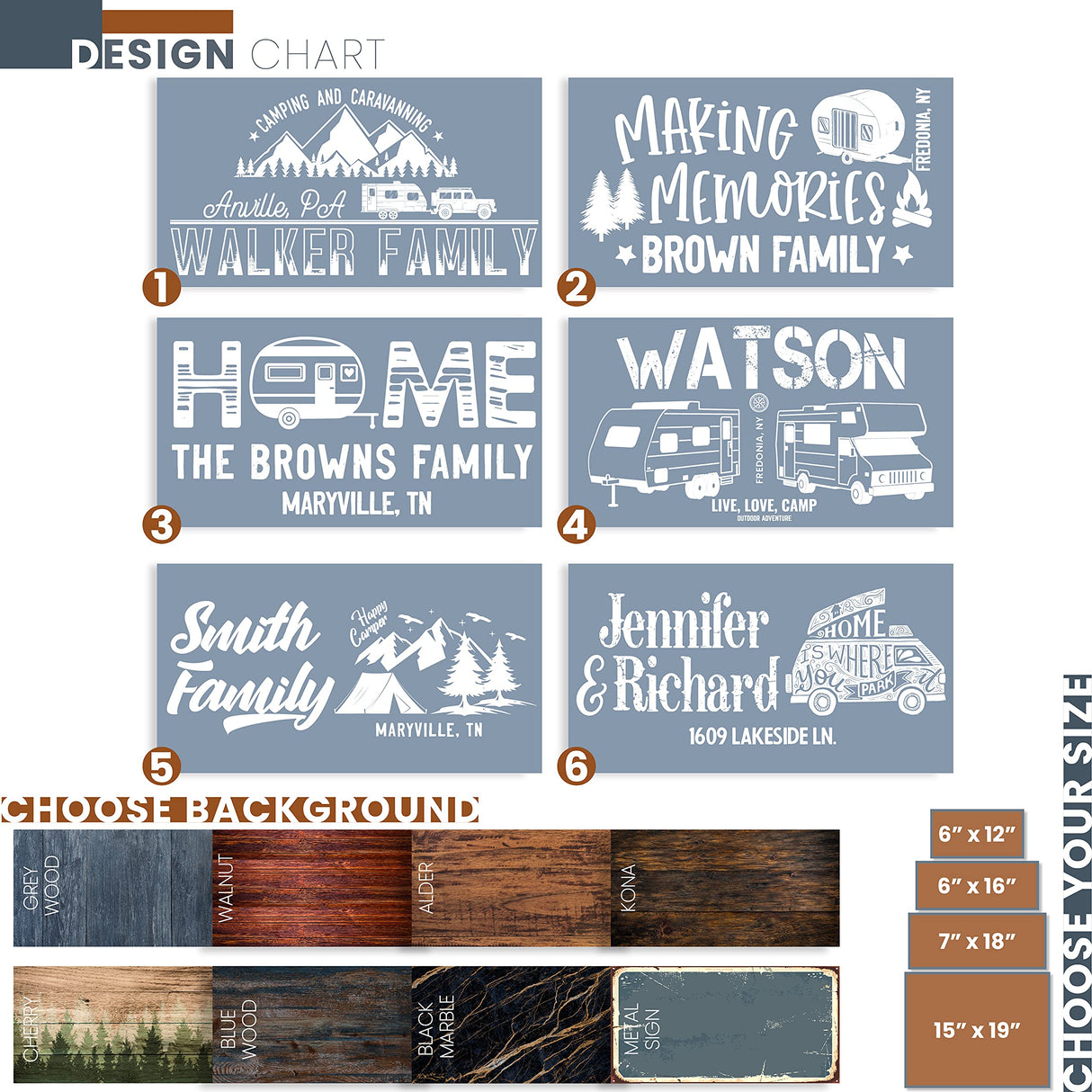 Camping Wood Signs With Name Address, Personalized Camp Wooden Sign Board for Camper Rv Trailer Accessories, Customized Home Wall Decor Farmhouse Plaque, Christmas Gift C1 People People