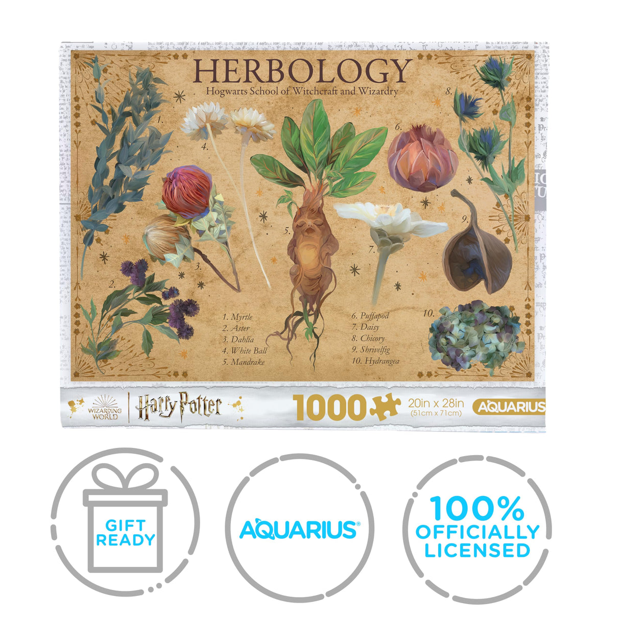 AQUARIUS Harry Potter Herbology 1000pc Puzzle (1000 Piece Jigsaw Puzzle) - Glare Free - Precision Fit - Officially Licensed Harry Potter Merchandise & Collectibles - 20x28 Inches AQUARIUS