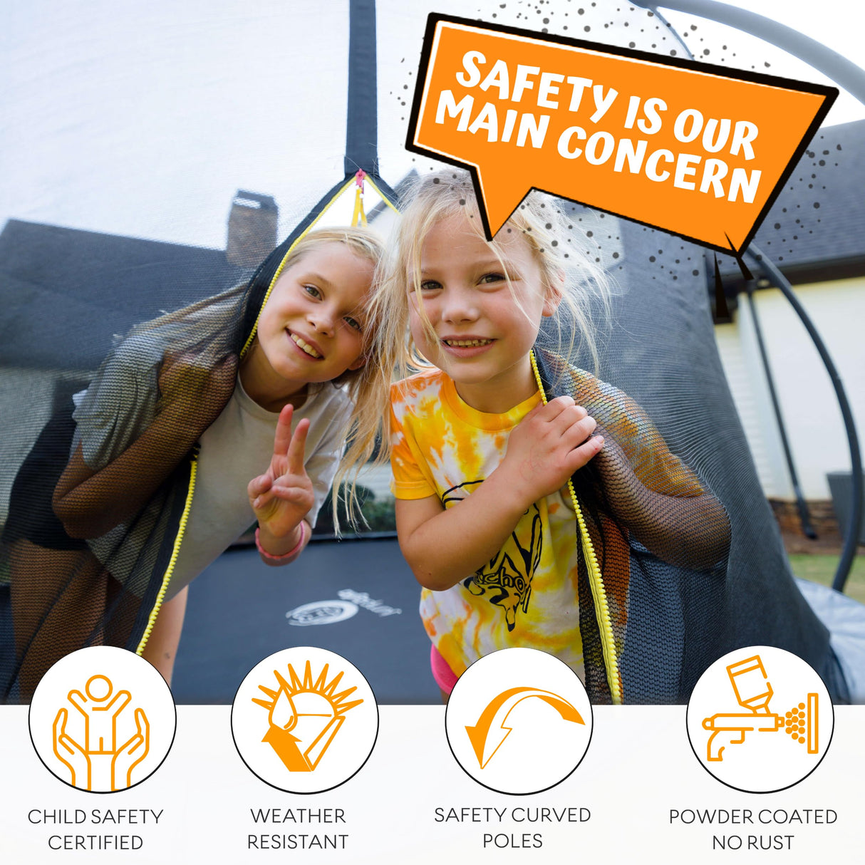 JUMPZYLLA Trampoline Outdoor 8FT 10FT 12FT 14FT 15FT 16FT with Enclosure and Ladder, ASTM Approved Recreational Trampolines for Kids and Adults, Anti-Rust Coated Frame JUMPZYLLA