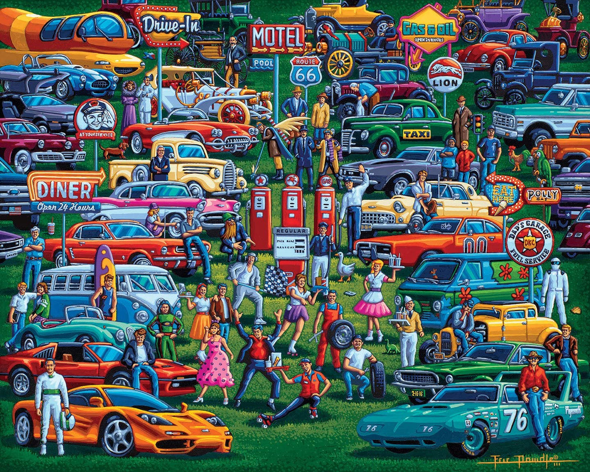 Dowdle Jigsaw Puzzle - History of Cars - 500 Piece D·O·W·D·L·E