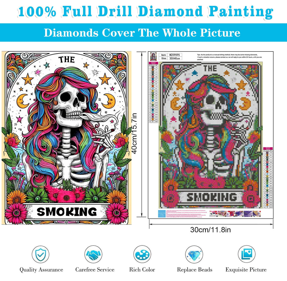 Meothan Diamond Painting Kits for Adults, 5D DIY Skull Diamond Art Kits for Adults Beginners, Diamond Dots Kits Gem Arts Crafts for Living Room Bedroom Offices Home Wall Decor 12X16 Inch Meothan