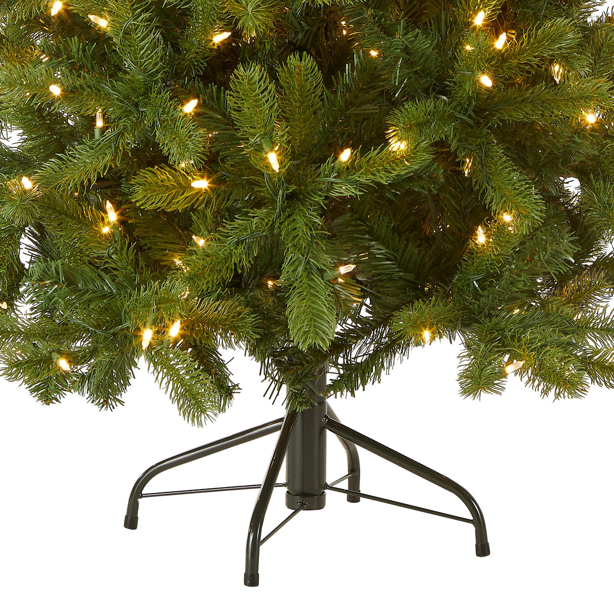 National Tree Company Pre-Lit 'Feel Real' Artificial Full Downswept Christmas Tree, Green, Douglas Fir, Dual Color LED Lights, Includes PowerConnect and Stand, 4.5 feet National Tree Company
