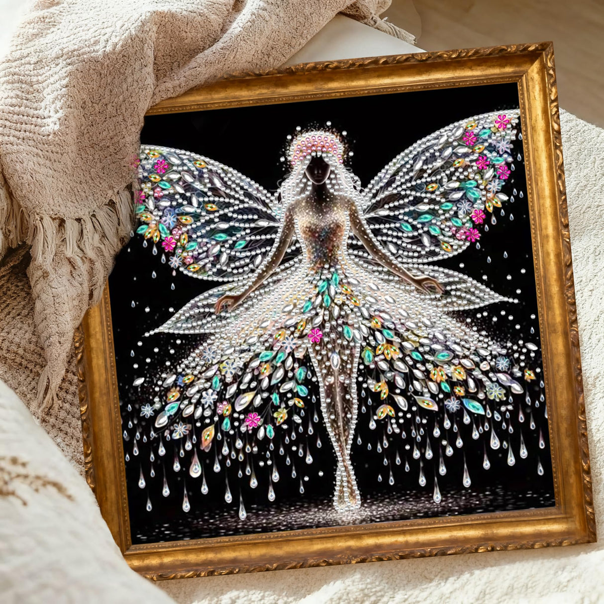AMORARS Snow Fairy Diamond Art Kits for Adults, 5D Christmas Special Shape Diamond Painting Kits for Beginners - Crystal Rhinestones Diamond Painting Gem Art for Home Wall Decoration Gifts,12x12In AMORARS