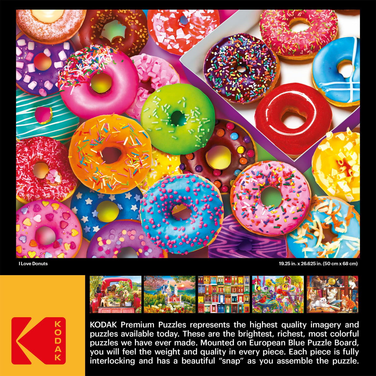 RoseArt - Kodak Premium - I Love Donuts - 1000 Piece Jigsaw Puzzle for Adults RoseArt