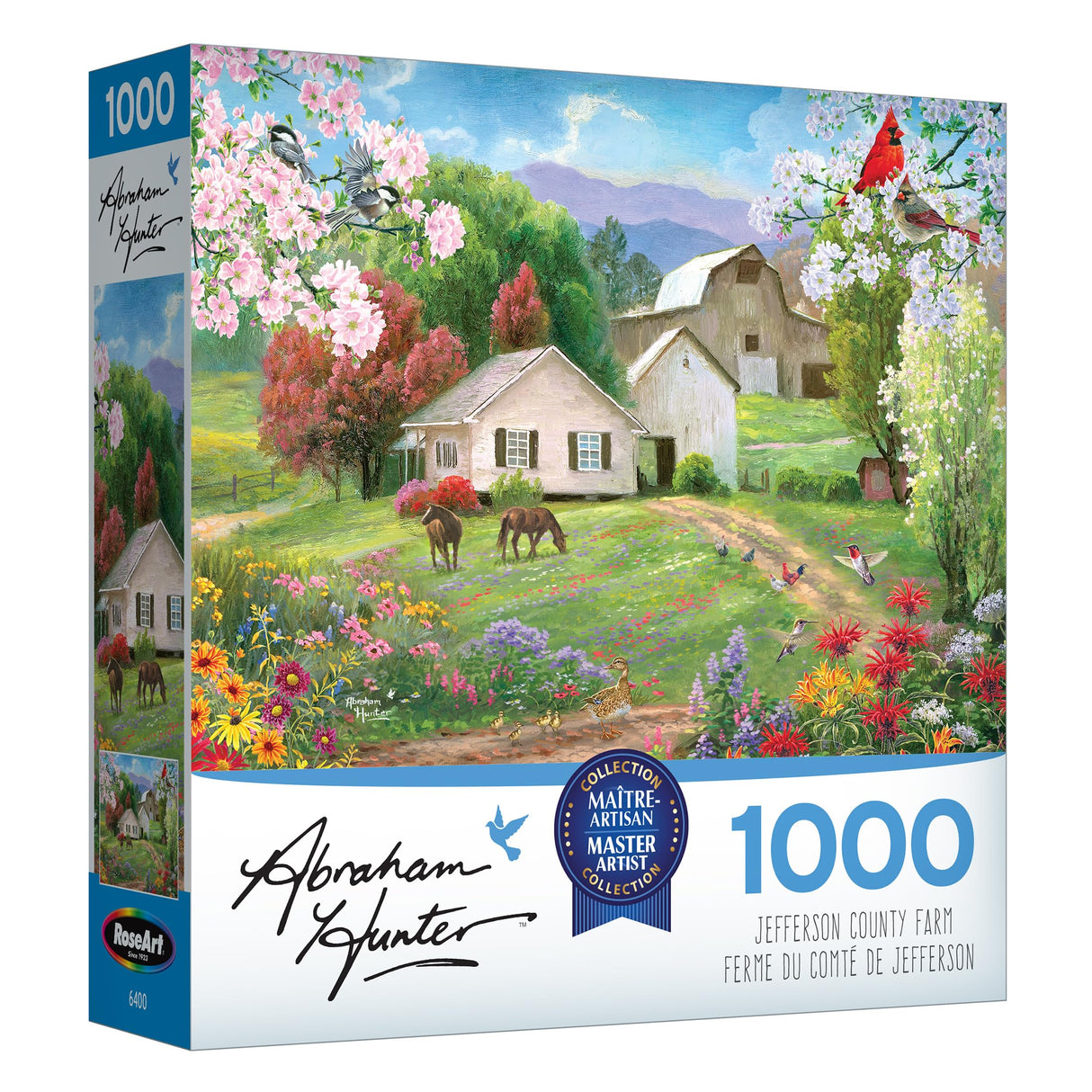 RoseArt - Abraham Hunter - Jefferson County Farm - 1000 Piece Jigsaw Puzzle for Adults RoseArt