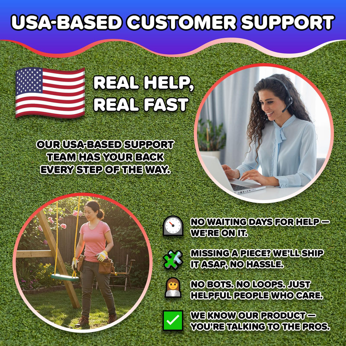 Sportspower™ Madison Wooden Swing Set: 2 Height Adjustable Swings and 2 Person Roman Glider Swing, Backyard Outdoor Playset for Kids Sportspower