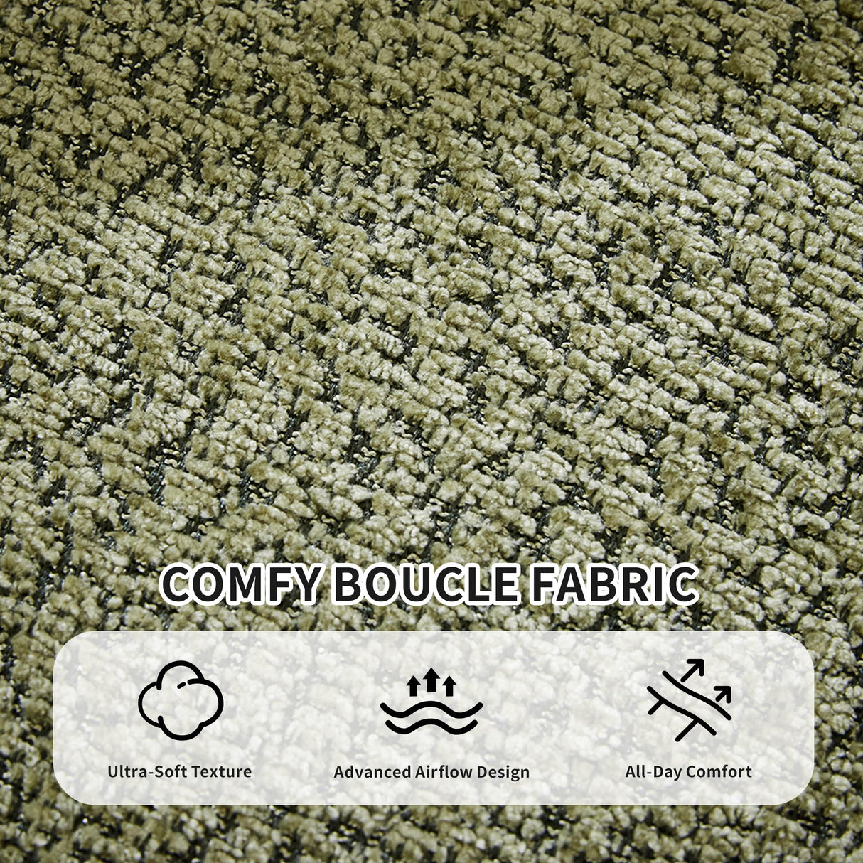 Opiesit 124" Oversized Boneless Couches for Living Room, Sectional Curved Sofa with 7 Pillows, L-Shape Boneless Couch with Deep Seat, High-Density Memory Foam, No Assembly Required, Chenille (Green) Opiesit