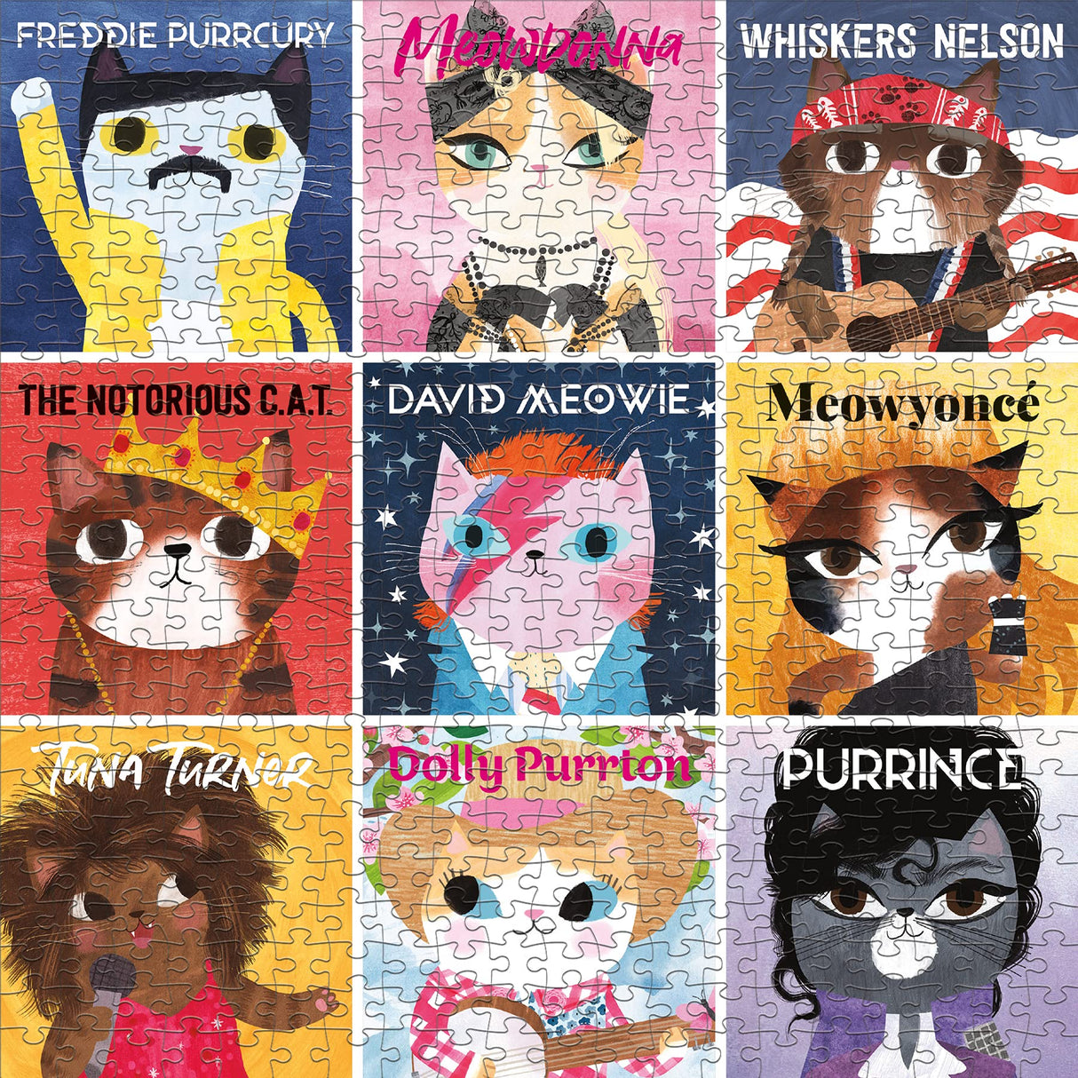 Mudpuppy Music Cats 500 Piece Family Puzzle from Mudpuppy - 20" x 20" Jigsaw Puzzle of Your Favorite Music Legends in Cat Form, Perfect for Hours of Family Fun, Ages 8+ Mudpuppy
