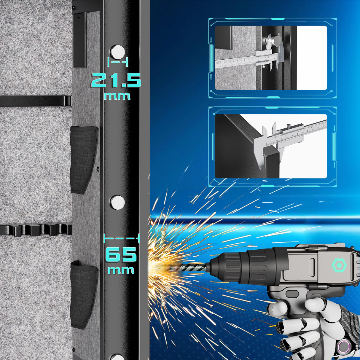 Superday 8-10 Rifle Gun Safe for Rifles and Pistols, Gun Cabinets with Keyboard Lock, Quick Access Gun Safes for Rifles and Shotguns with Adjustable Rack, Fully Assemble Superday
