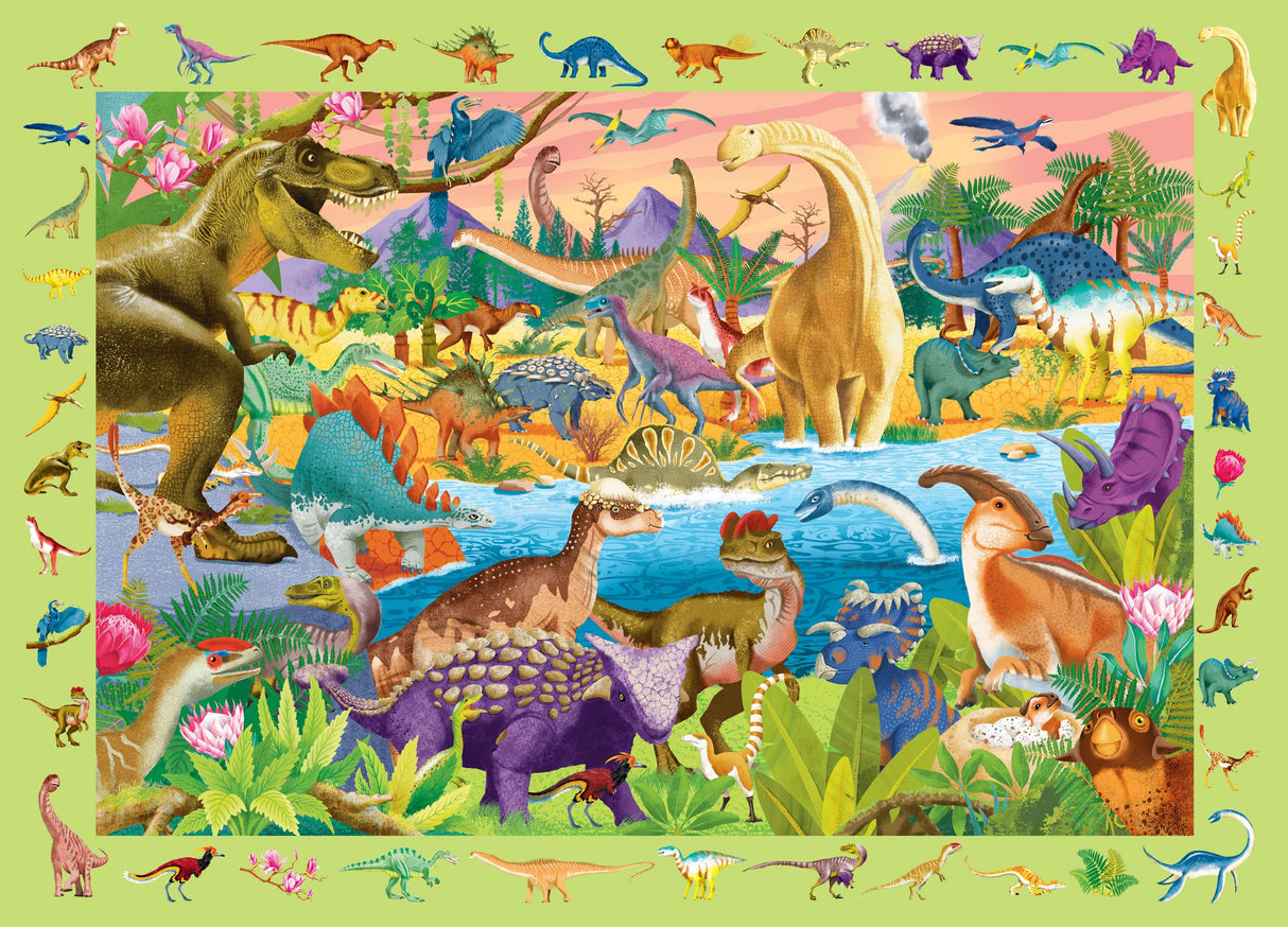 Dinosaurs Seek & Find 100-Piece Jigsaw Puzzle PETER PAUPER PRESS