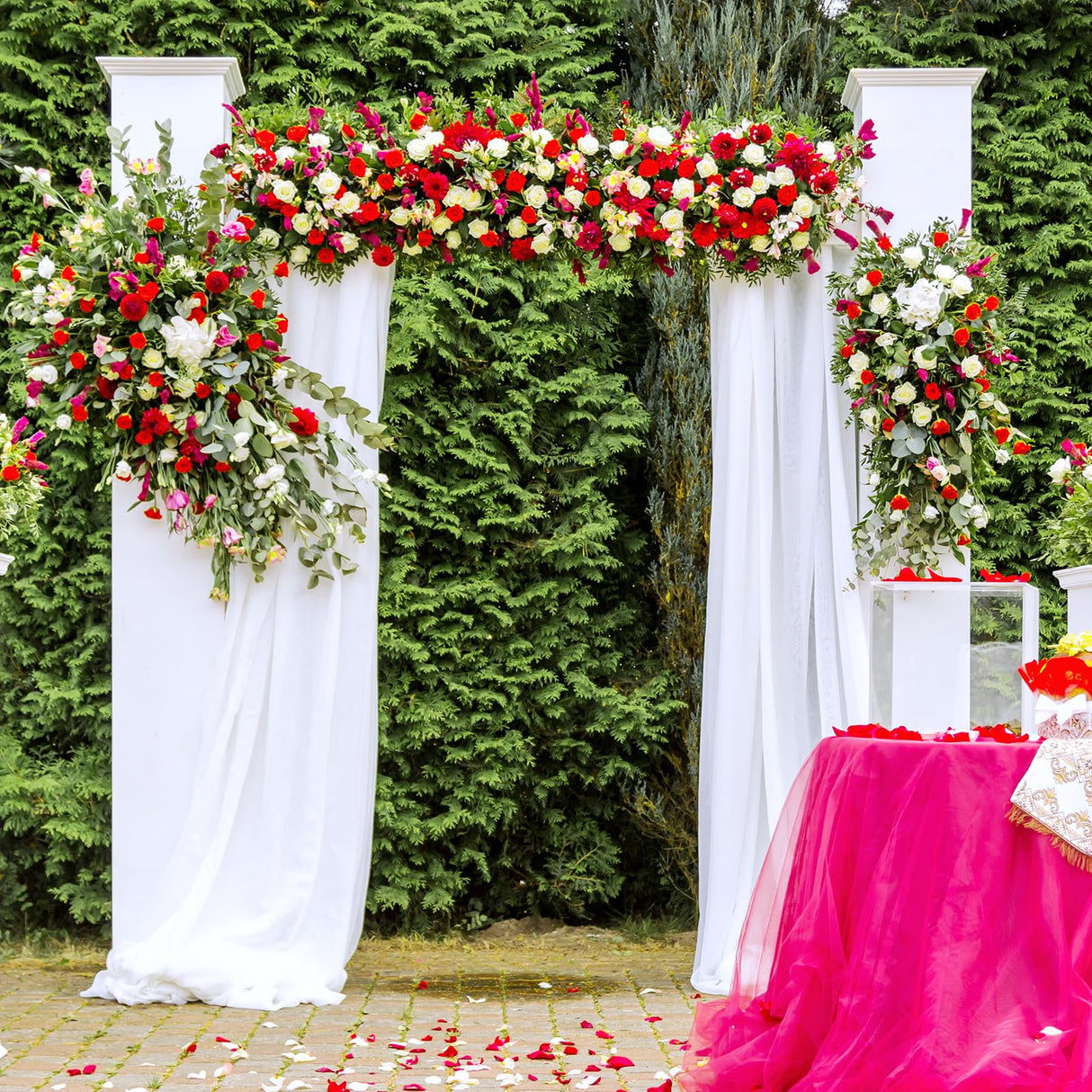 DOEWORKS Wedding 6.5 FT Gold Rectangle Arch Stand, Metal Arch Backdrop Stand Gold Wedding Arch Stand,for Wedding, Birthday Party,Gold DOEWORKS