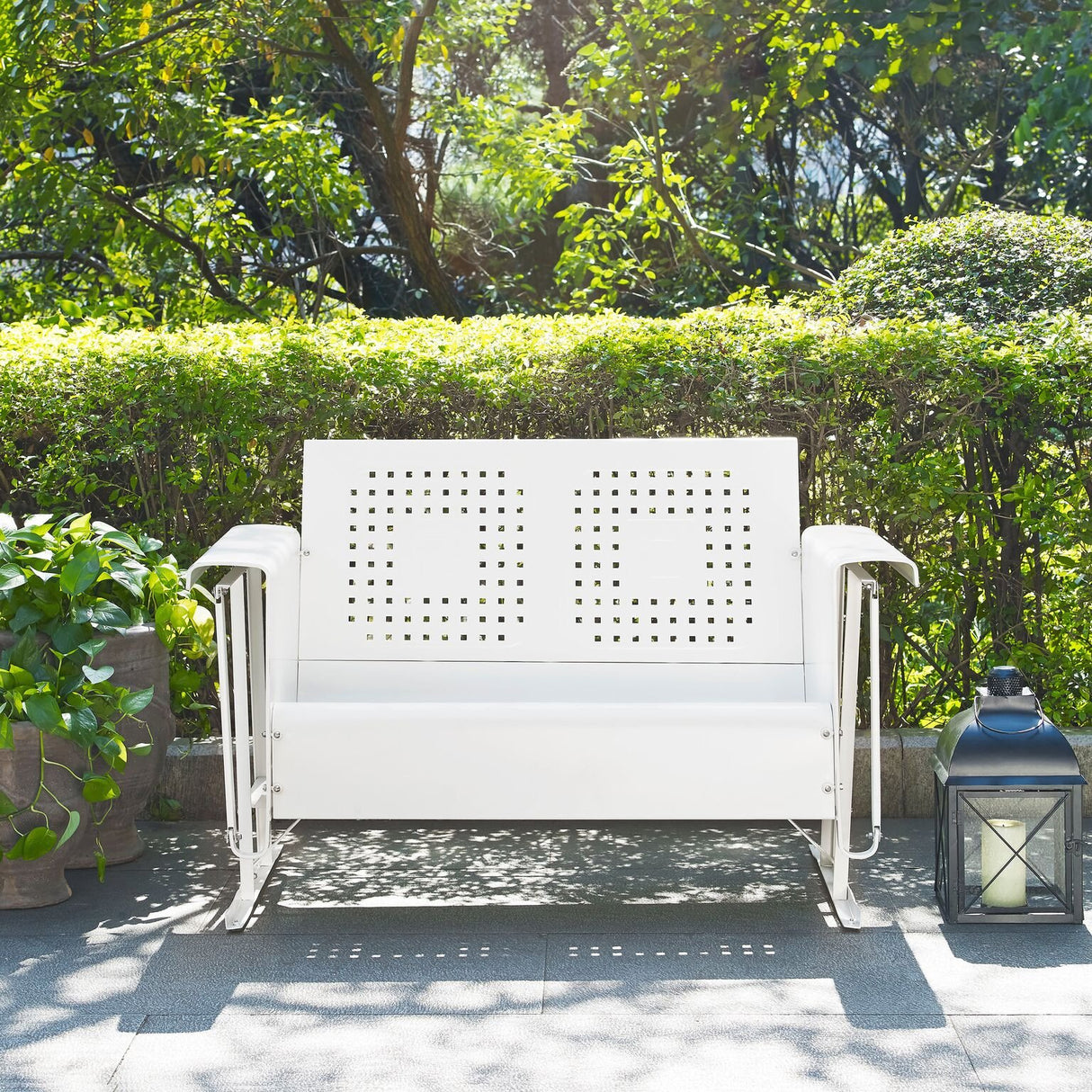 Crosley Furniture Bates Loveseat Glider - White Crosley Furniture