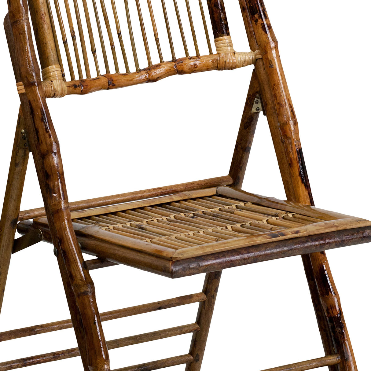 EMMA + OLIVER 2 Pack Commercial Event Party Rental Bamboo Folding Chair EMMA + OLIVER