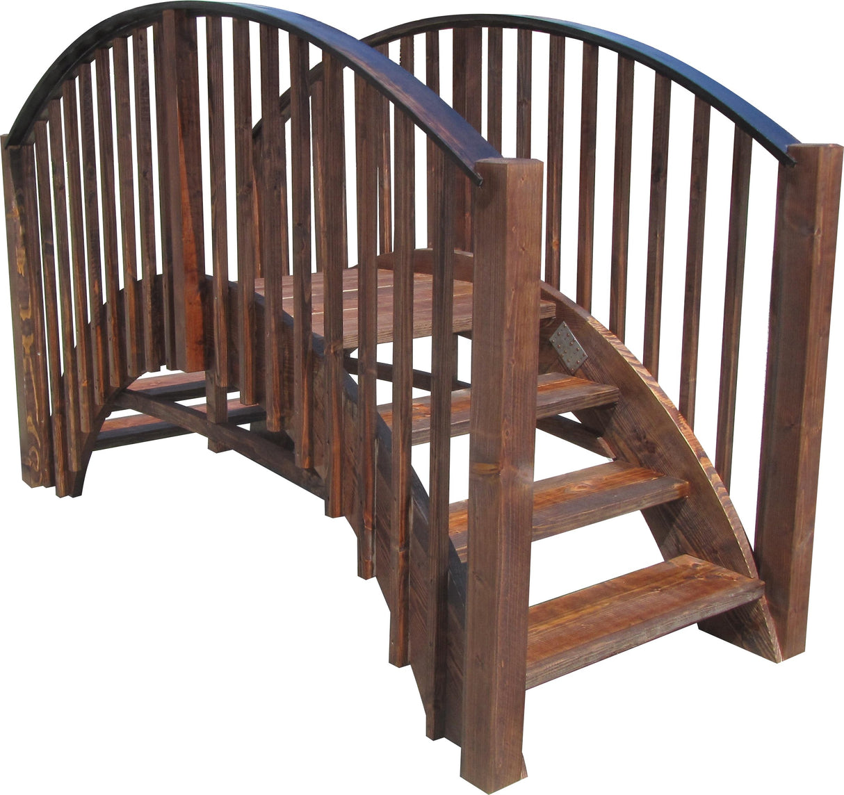 SamsGazebos Imperial Japanese Wood Garden Bridge 8 ft SamsGazebos