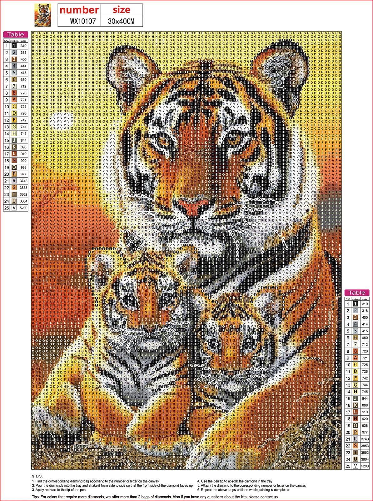 MXJSUA Tiger Diamond Painting Kits for Adults, Animal Diamond Gem Art Painting for Beginners, Diamond Picture with Full Round Drill Dots Craft Set Gift, 12 * 16 Inch MXJSUA