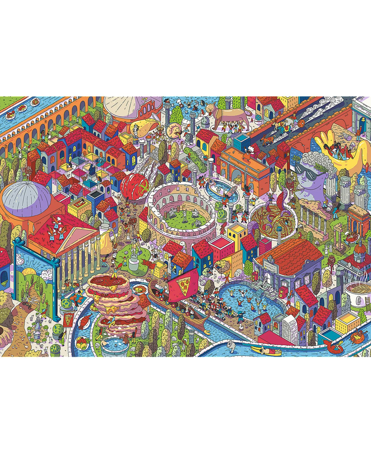 Trefl Eye-SPY Imaginary Cities: Rome, Italy 1000 Piece Jigsaw Puzzle Prime 27"x19" Thick Cardboard, Surprising Details, Creative Entertainment for Adults and Children from 12 Years Old Trefl