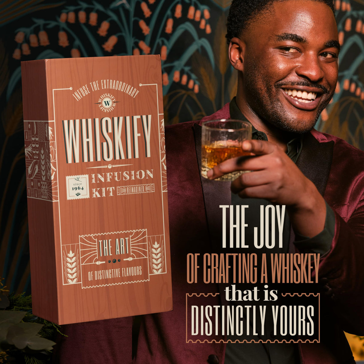 DIY Whiskey Gifts for Men - Whiskey Making Kit Complete with Botanicals, Wood Chips & Whiskey Decanter Set for Men - Bourbon Gifts for Men Who Have Everything with Whiskey Infusion Kit by Whiskify Whiskify