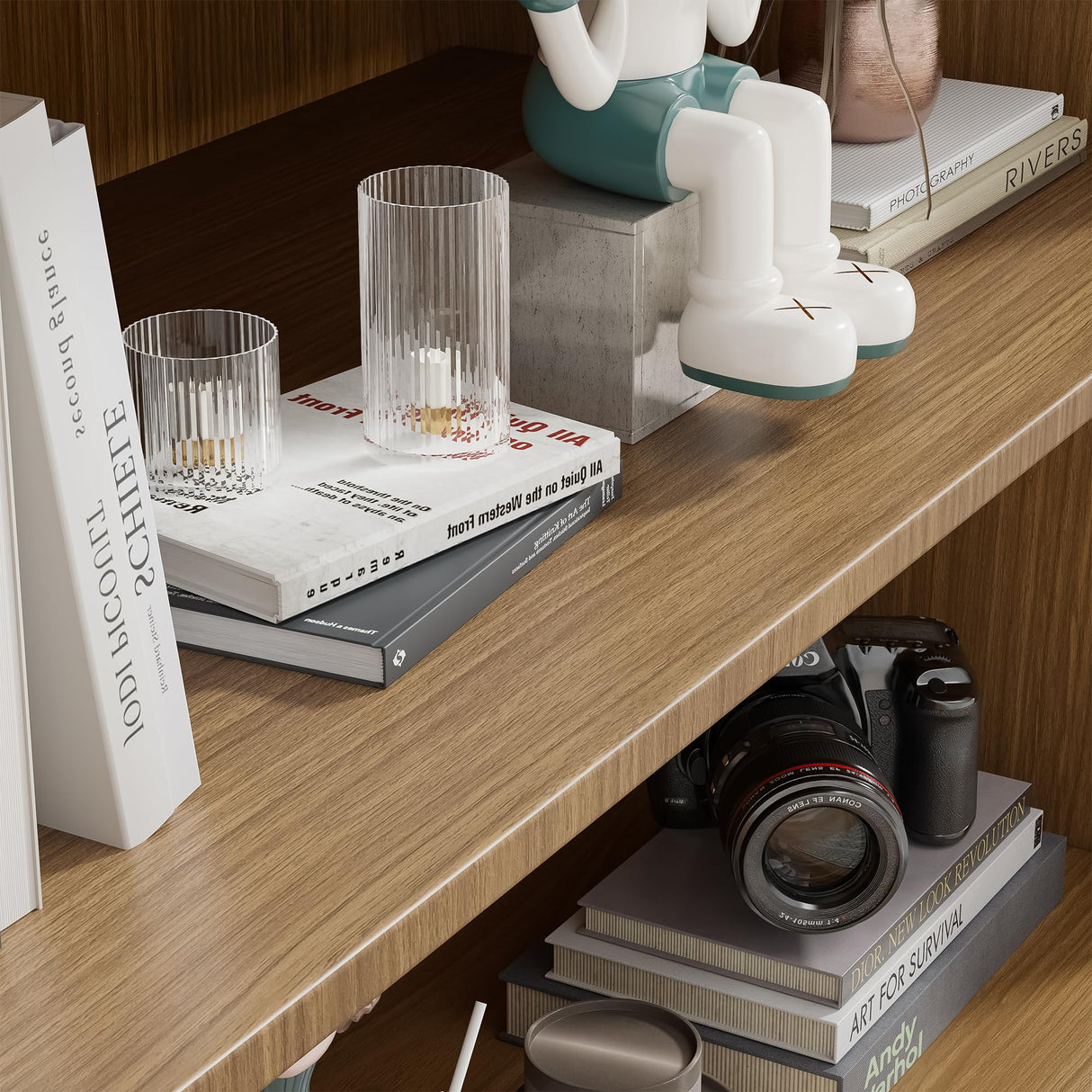 Casaphoria 72" H Wooden Bookcase, Heavy Duty Bookshelves, 6-Tier Wide Bookshelf with Large Storage Space for Home Office, 72" H x 31" W x 16" D, 126Lb, Oak Casaphoria