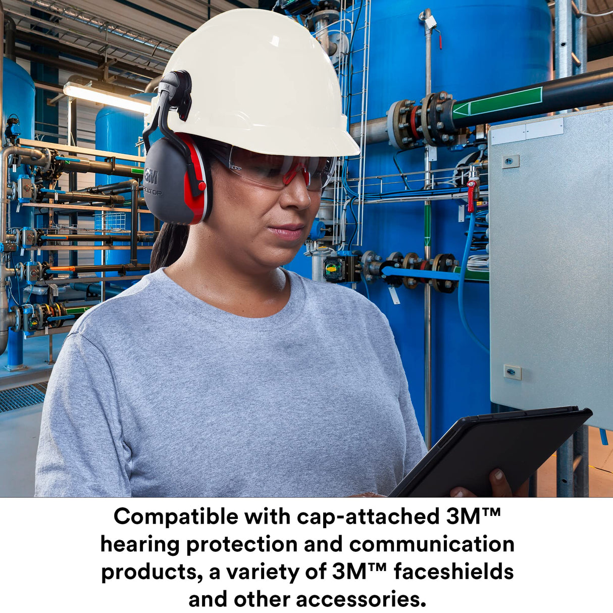 SecureFit 3M Hard Hat SecureFit H-701SFV-UV, White, Vented Cap Style Safety Helmet with Uvicator Sensor, 4-Point Pressure Diffusion Ratchet Suspension, ANSI Z87.1 SecureFit