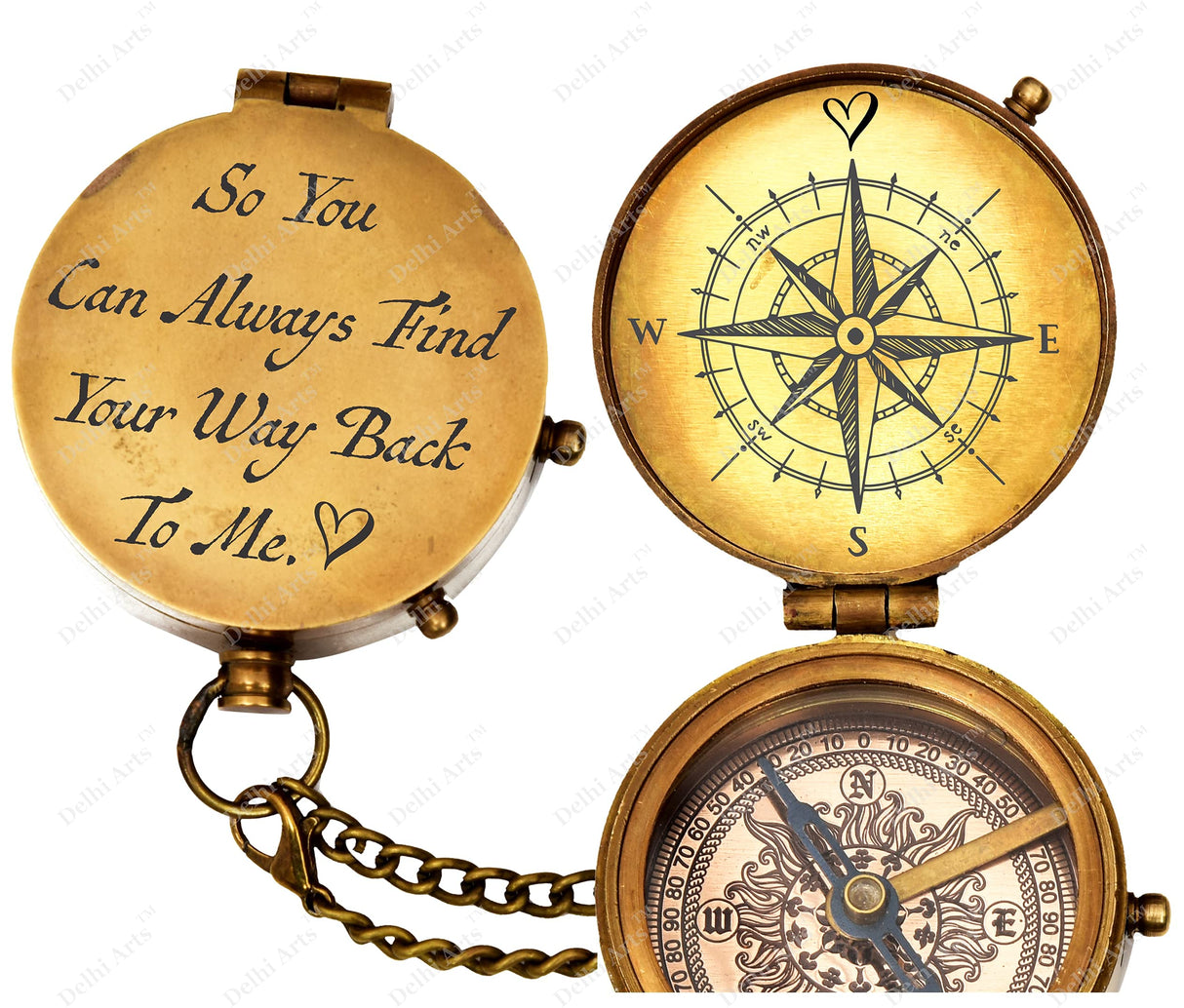 So You Can Always Find Your Way Back to Me/Personalized Compass/Anniversary giftfor him/her. Luxury Gift Delhi Arts