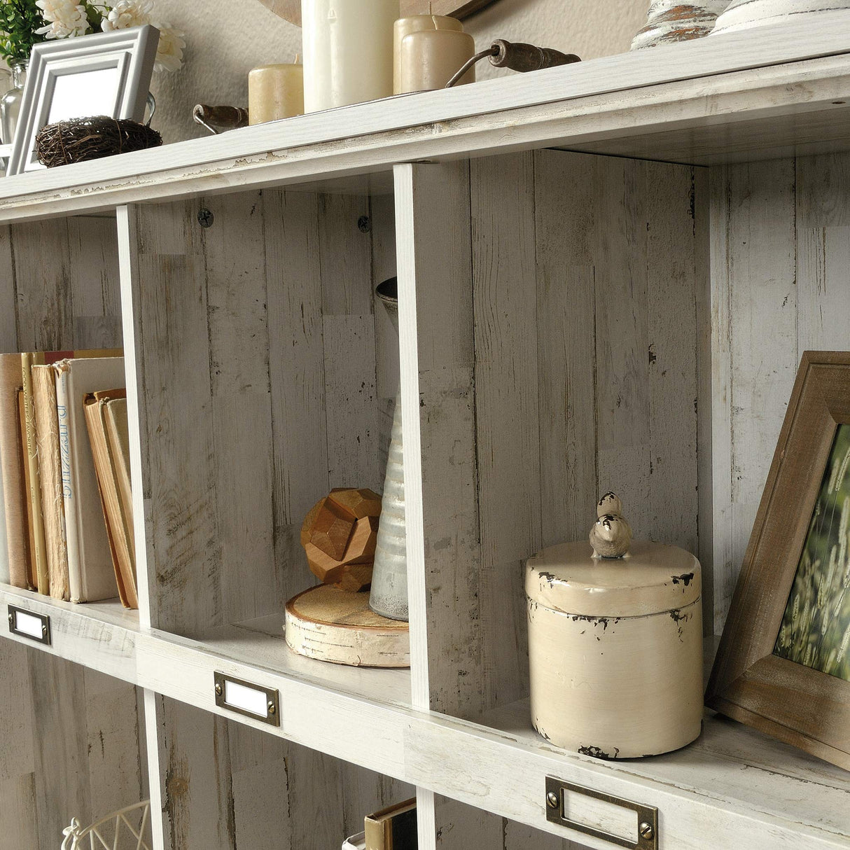 Sauder Barrister Lane Bookcase/ Book shelf, White Plank finish Sauder