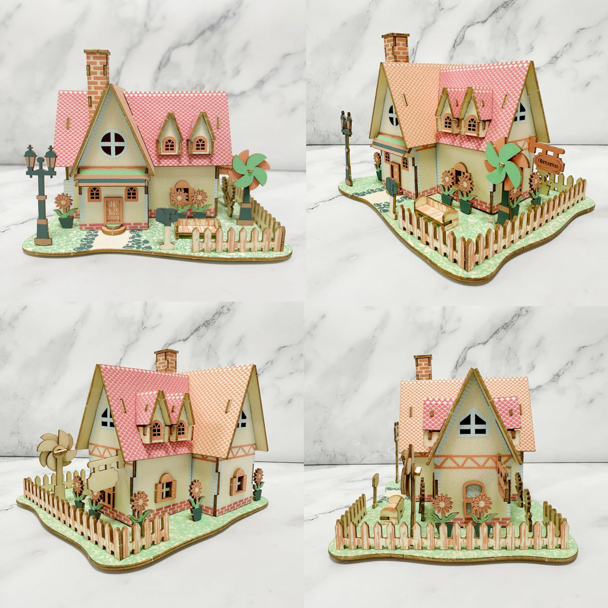 3D Wooden Puzzles for Adults Wooden House Building Model Kits, Hut Model Log Cabin Model Kits, 3D Jigsaw Brain Teaser Puzzles, Sunflower Manor 6.5" × 5.3" × 4.7 " MPIUET