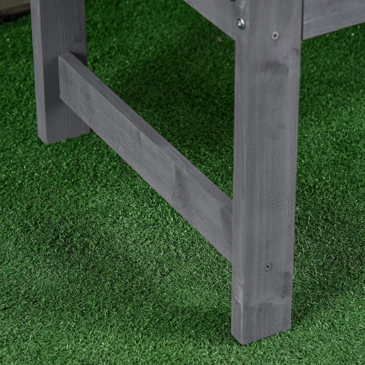 Outsunny 56" Grey Wooden Two-Seater Garden Bench with Backrest and Armrests Outsunny