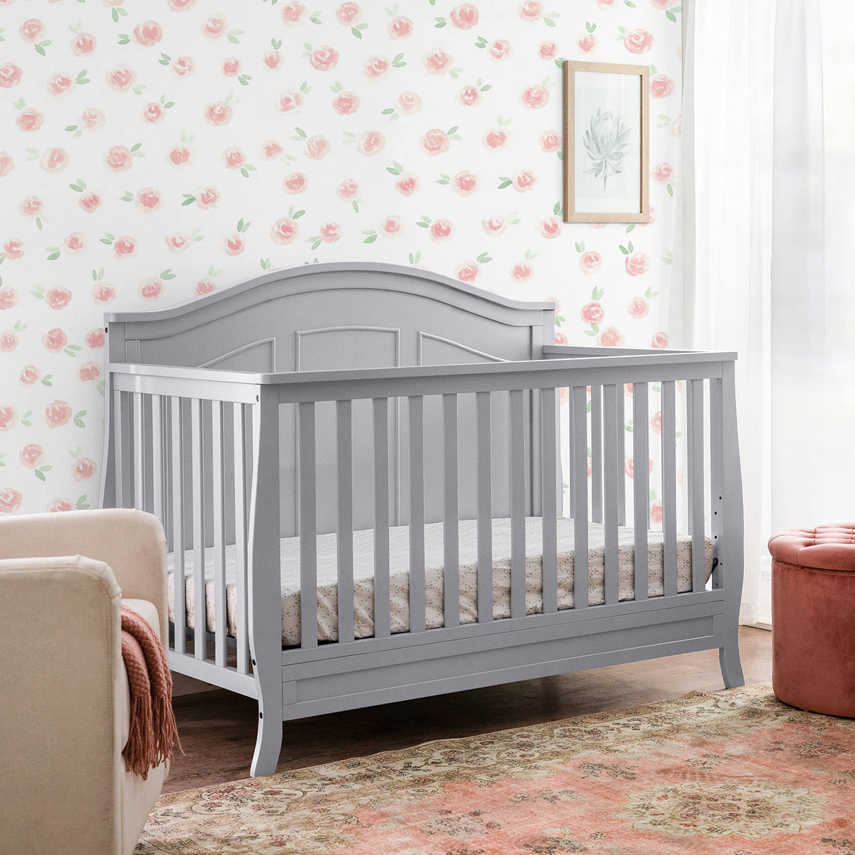 DaVinci Emmett 4-in-1 Convertible Crib in Grey, Greenguard Gold Certified DaVinci