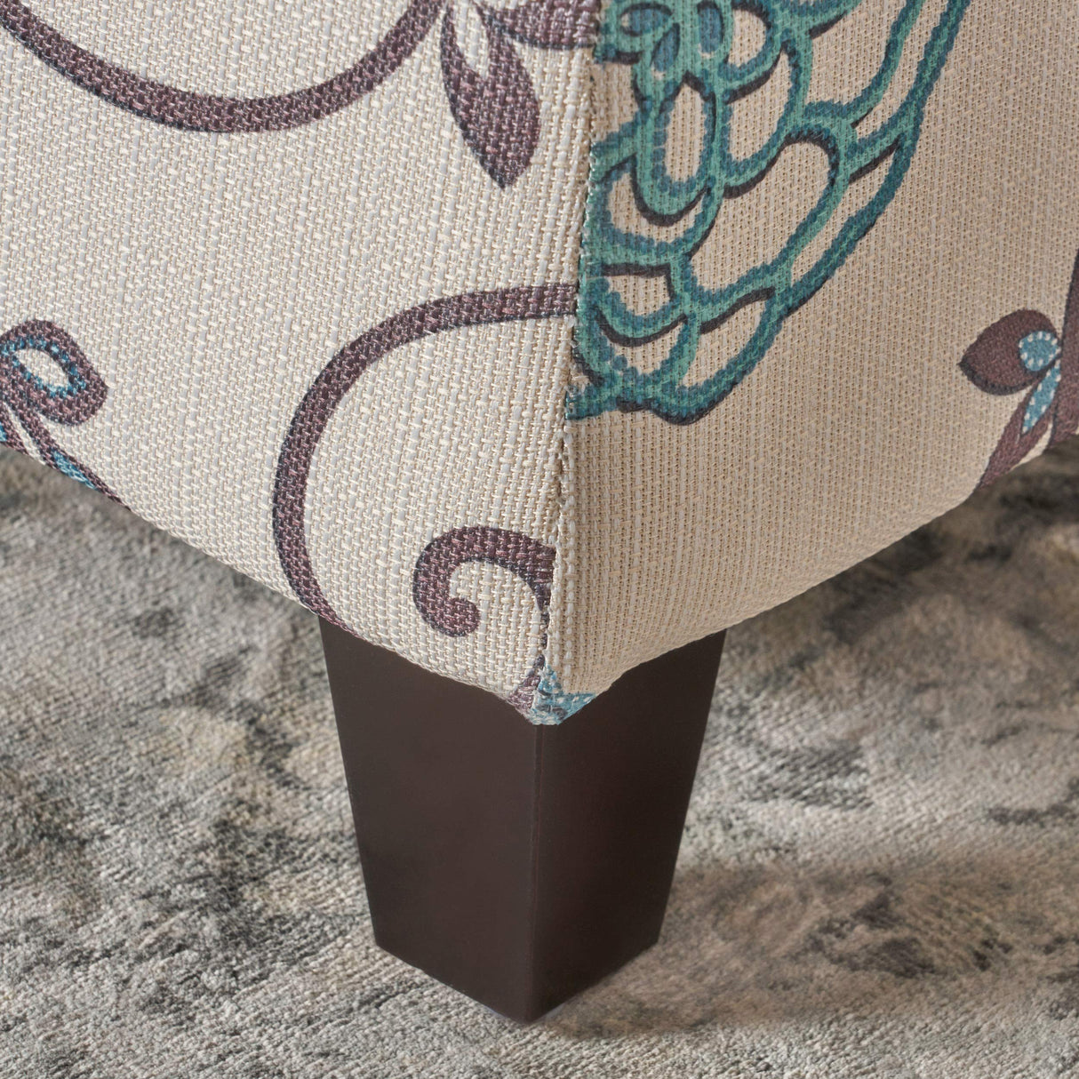 Christopher Knight Home Breanna Fabric Storage Ottoman, White And Blue Floral Christopher Knight Home