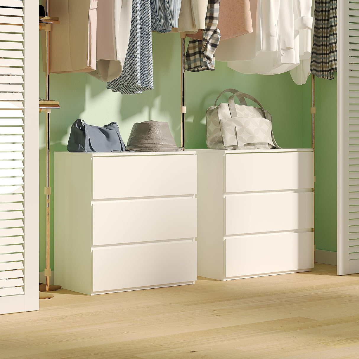woodtalks 3 Drawer Dresser, Wood Chest Drawers with Storage for Closet, Bedroom, Living Room and Hallway, Drawers Dresser Bedside Nightstand, White woodtalks