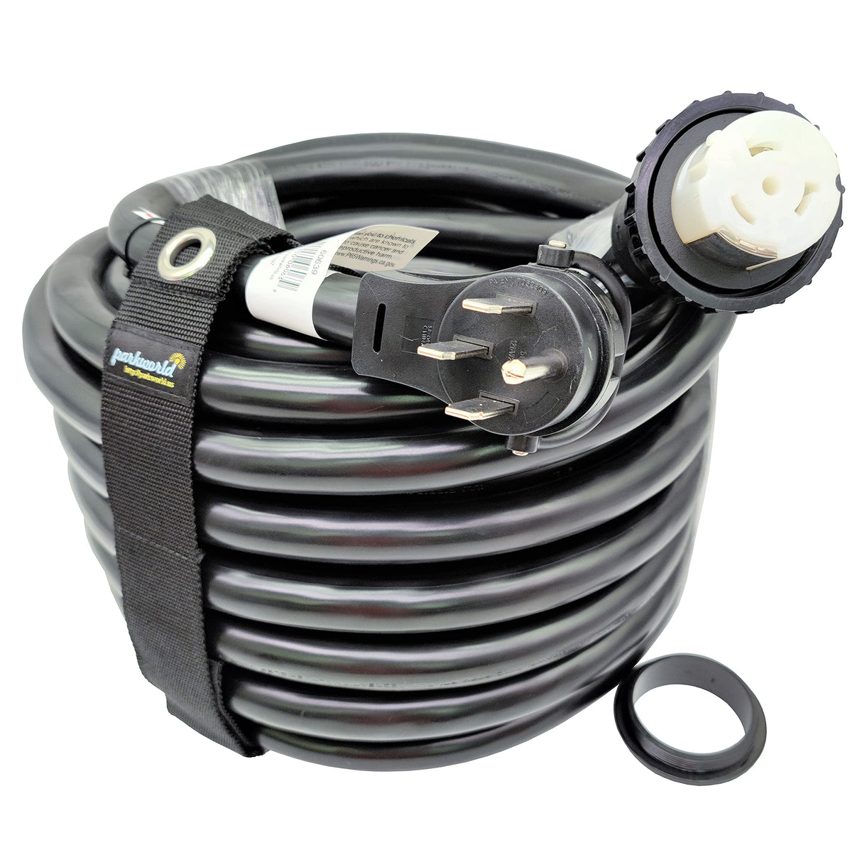 Parkworld RV 50A Shore Power Extension Cord Adapter, 50amp Camper Plug 14-50P to SS2-50R Marine Twist Lock Receptacle (75FT) Parkworld