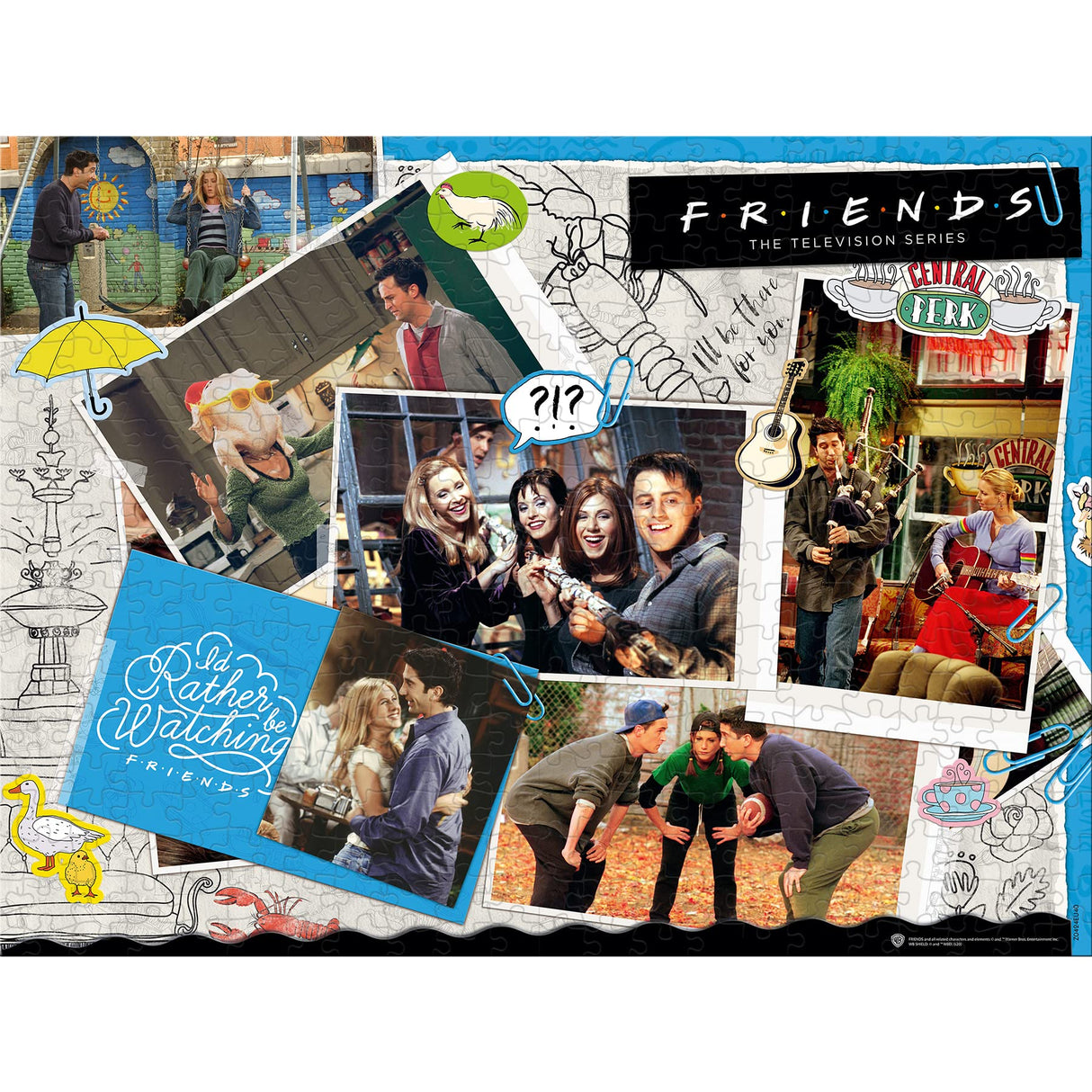 Top Puzzles Friends Scrapbook 1000 Piece Jigsaw Puzzle Game, Assemble characters from the popular TV Series including Joey, Ross, Rachel, Chandler, Phoebe and Monica, gift for ages 10 plus Top Trumps
