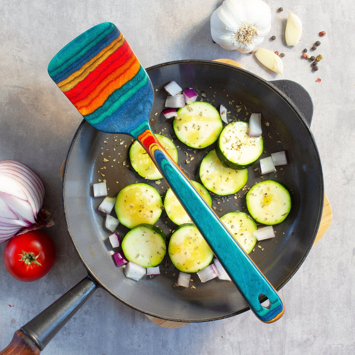 Baltique Montego Bay Collection 12-1/2" Wooden Spatula, Safe for Nonstick Totally Bamboo