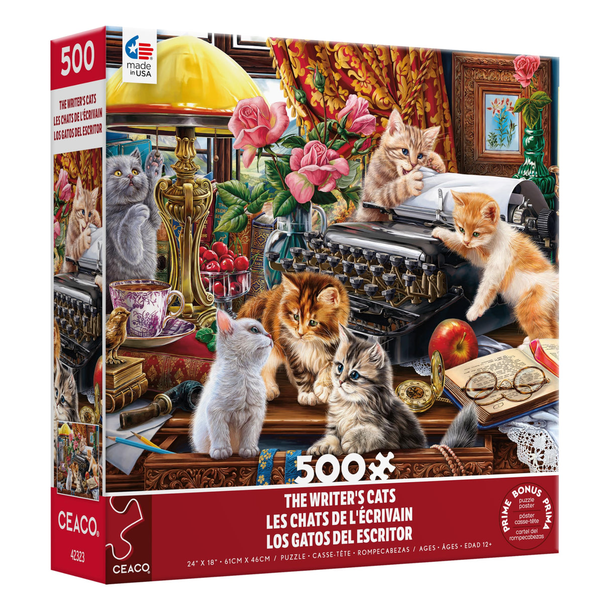 Ceaco - Paws Gone Wild - The Writer's Cats - 550 Piece Jigsaw Puzzle Ceaco