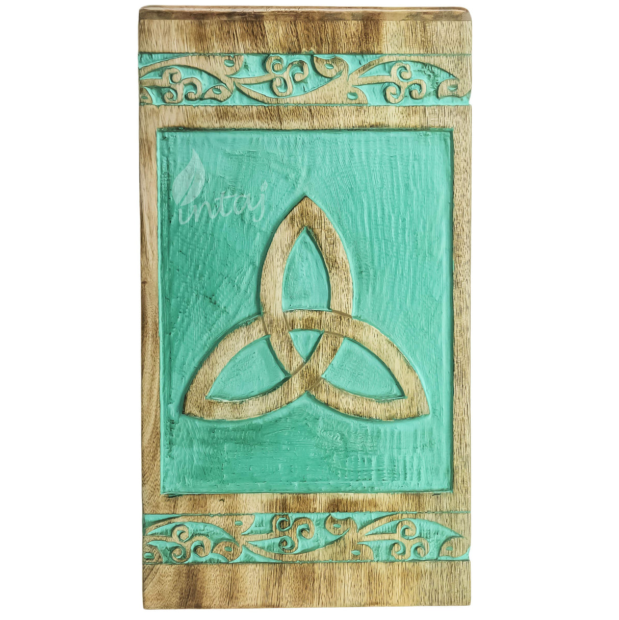 INTAJ Beautifully Handmade Pet Urns for Dogs Ashes - Wooden Box Urn for Ashes, Funeral Cremation Urns for Pets Ashes, Celtic Knot Pet Urns for Cats INTAJ