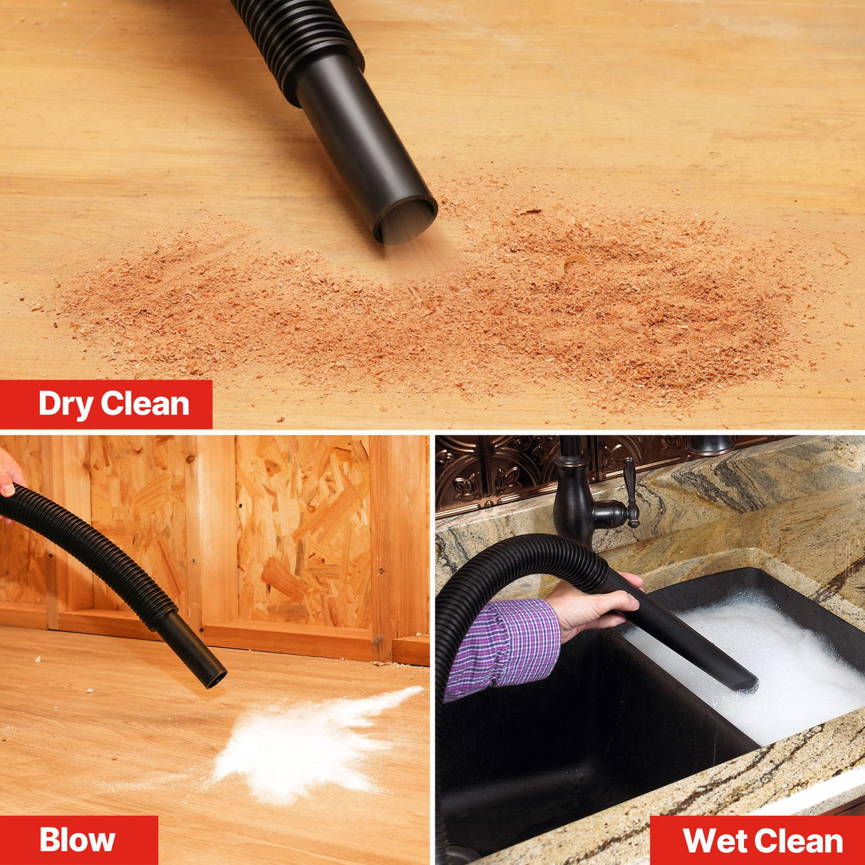 Shop-Vac 6 Gallon Wet Dry Vacuum Cleaner, 8.0 Peak Kpa Shop Vacuum with Blower Function, Cordless Vacuum Cleaner for Pet Hair, Jobsite, Garage, Home & Workshop Shop-Vac