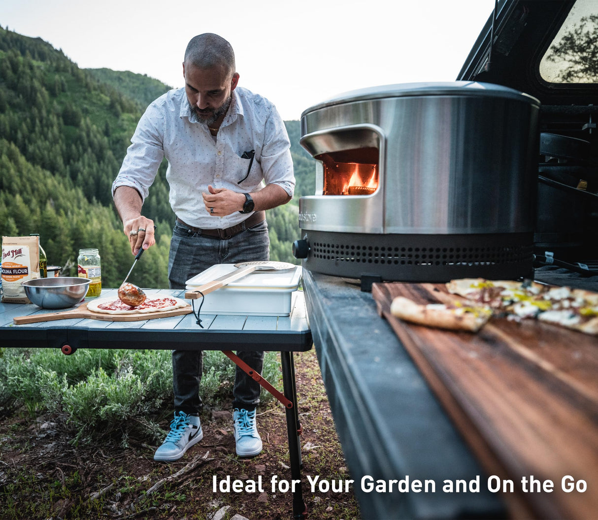 Solo Stove Pi Prime Pizza Oven Outdoor - Gas Pizza Oven Propane - Portable Pizza Oven with Cordierite Stone Cooking Surface - Demi-Dome Design - Wide-Mouthed Opening - Stainless Steel Solo Stove