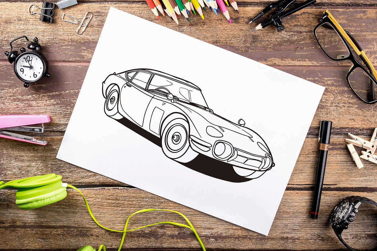 Classic Cars Coloring Book: A Collection of 50 Iconic Classic Cars | Relaxation Coloring Pages for Kids, Adults, Boys, and Car Lovers WoodArtSupply