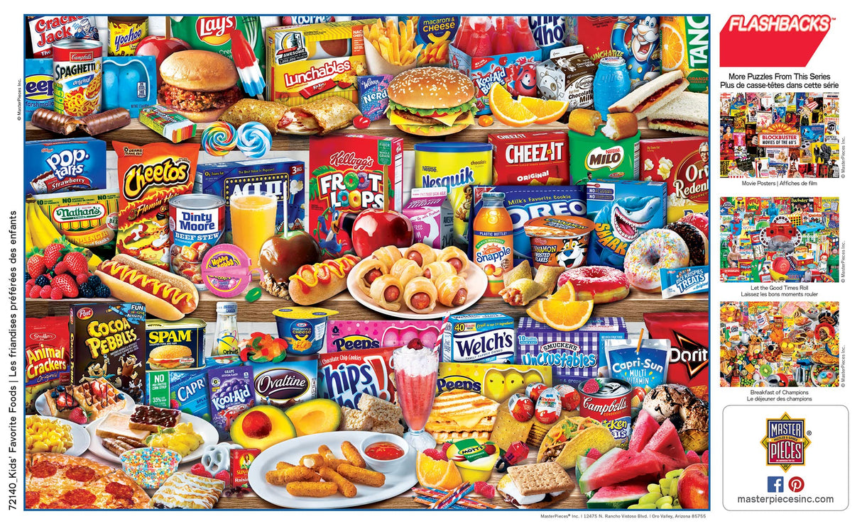MasterPieces - 1000 Piece Jigsaw Puzzle, Kids Favorite Foods, Fun for Adults, Family, Kids, Non-Glare Finish, 19.25" x 26.75" Masterpieces